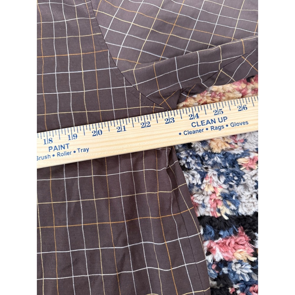 Austin Reed London Brown Grid Check Mercerized Cotton Polo Shirt Mens XL - Picture 4 of 5